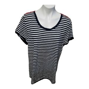 Talbots Blue and White Striped Shirt